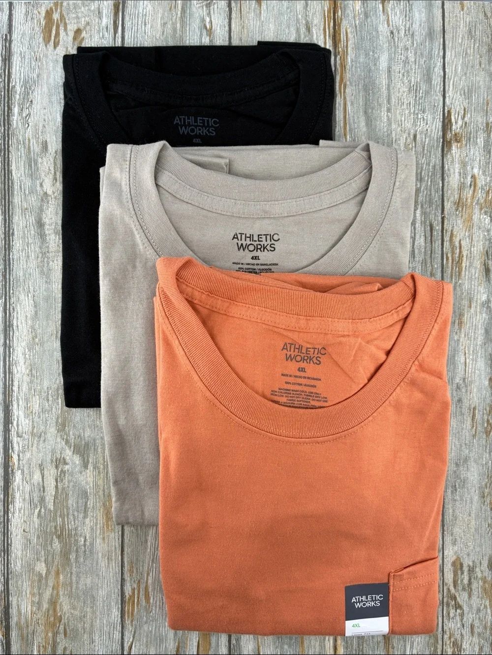 Men’s Active Durable Cotton Short Sleeve T-Shirts 3-Pack Size 4XL